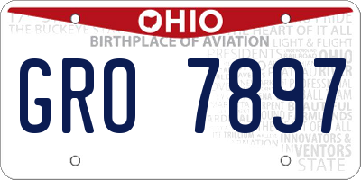 OH license plate GRO7897