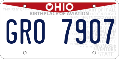 OH license plate GRO7907