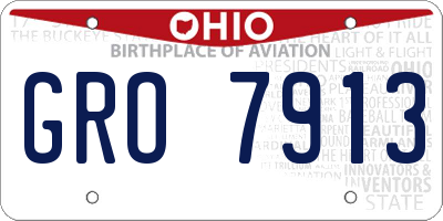 OH license plate GRO7913