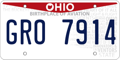 OH license plate GRO7914