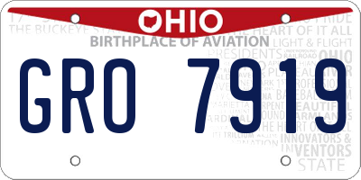 OH license plate GRO7919