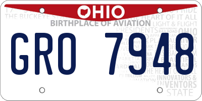 OH license plate GRO7948