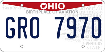 OH license plate GRO7970
