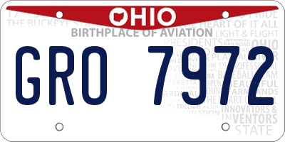 OH license plate GRO7972