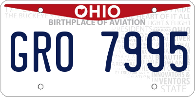 OH license plate GRO7995