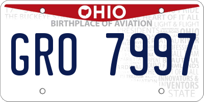 OH license plate GRO7997