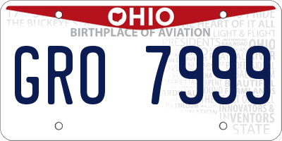 OH license plate GRO7999