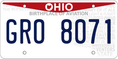 OH license plate GRO8071