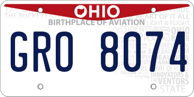 OH license plate GRO8074