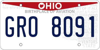 OH license plate GRO8091