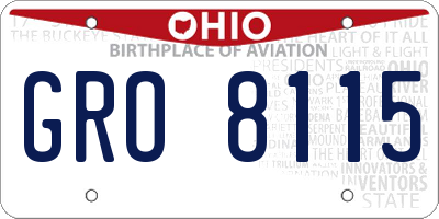 OH license plate GRO8115