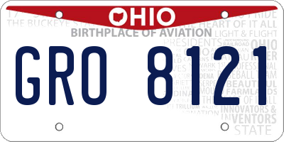 OH license plate GRO8121