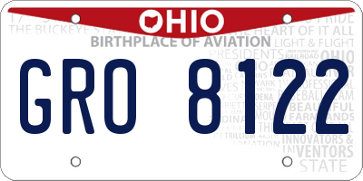 OH license plate GRO8122