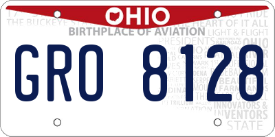 OH license plate GRO8128