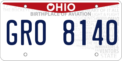 OH license plate GRO8140