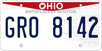 OH license plate GRO8142