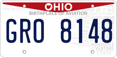 OH license plate GRO8148