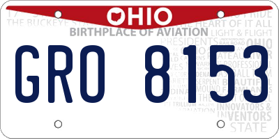 OH license plate GRO8153