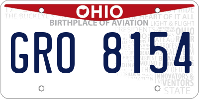 OH license plate GRO8154