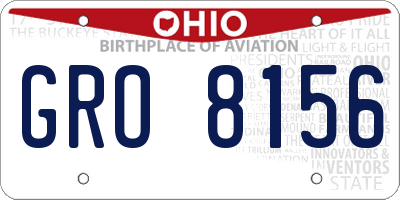 OH license plate GRO8156