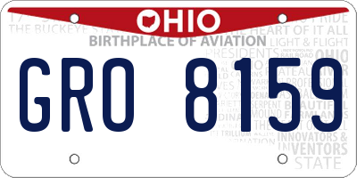 OH license plate GRO8159