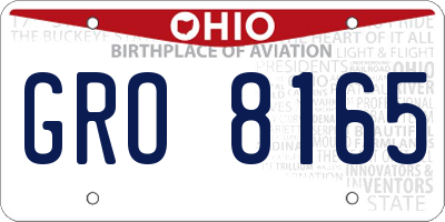 OH license plate GRO8165