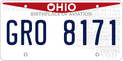 OH license plate GRO8171