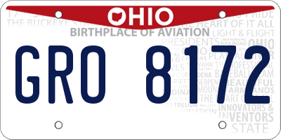 OH license plate GRO8172