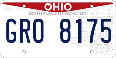 OH license plate GRO8175