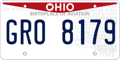 OH license plate GRO8179