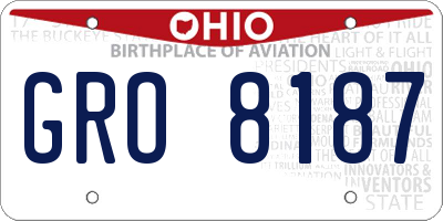 OH license plate GRO8187