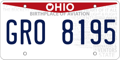 OH license plate GRO8195