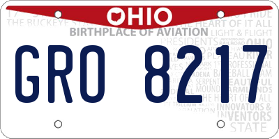 OH license plate GRO8217