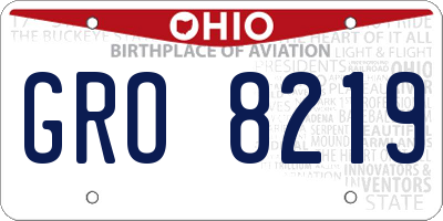 OH license plate GRO8219