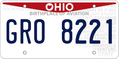 OH license plate GRO8221