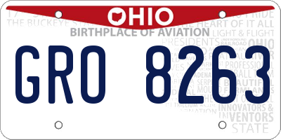 OH license plate GRO8263