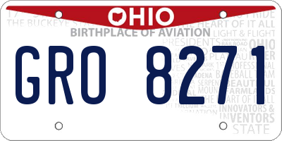 OH license plate GRO8271