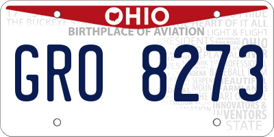 OH license plate GRO8273