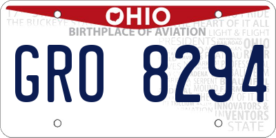 OH license plate GRO8294