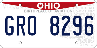 OH license plate GRO8296