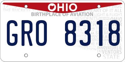 OH license plate GRO8318