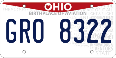OH license plate GRO8322