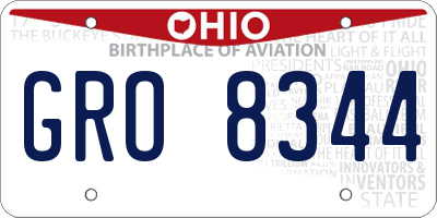 OH license plate GRO8344