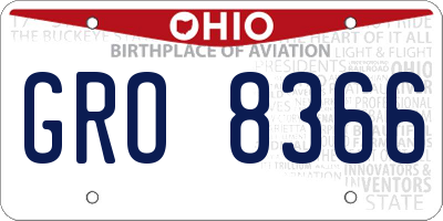 OH license plate GRO8366