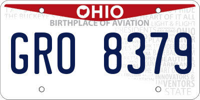 OH license plate GRO8379