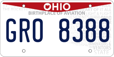 OH license plate GRO8388