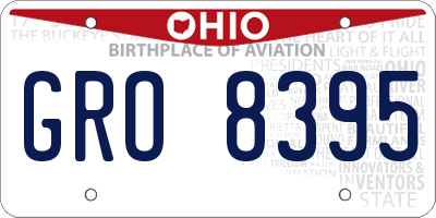 OH license plate GRO8395