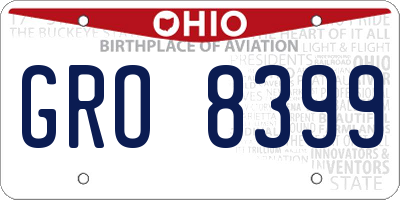 OH license plate GRO8399
