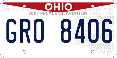 OH license plate GRO8406