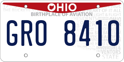 OH license plate GRO8410